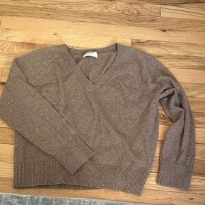 Brown V-Neck Women's Sweater